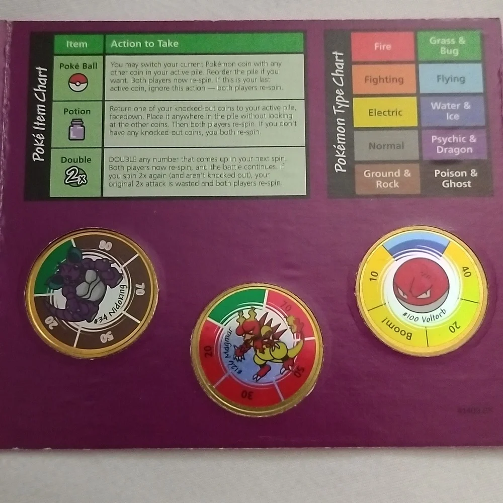 Pokemon Battling Coin Game Packs Hasbro Nintendo Collectible Brass VTG 90s - Picture 12 of 16